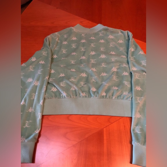 JUICY COUTURE KAPPA mint velour cropped jacket - Picture 2 of 5
